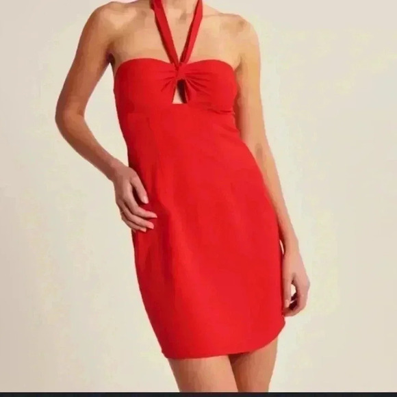 Abercrombie Red Halter Dress with Cut Out SIZE SP - Picture 1 of 5